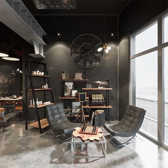 barber shop interior design Dubai