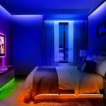 Colorful LED Lights light decoration ideas for bedroom